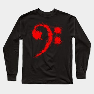 Bass Clef Red - Cool Funny Music Lovers Gift Long Sleeve T-Shirt